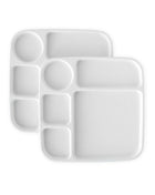 Nordic Ware white plastic divided meal trays set of two with five compartments for portion control